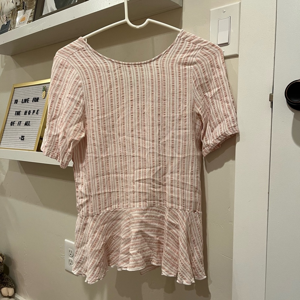 Orange Creek Women’s Small Blouse Top with Tie and Drop Waist